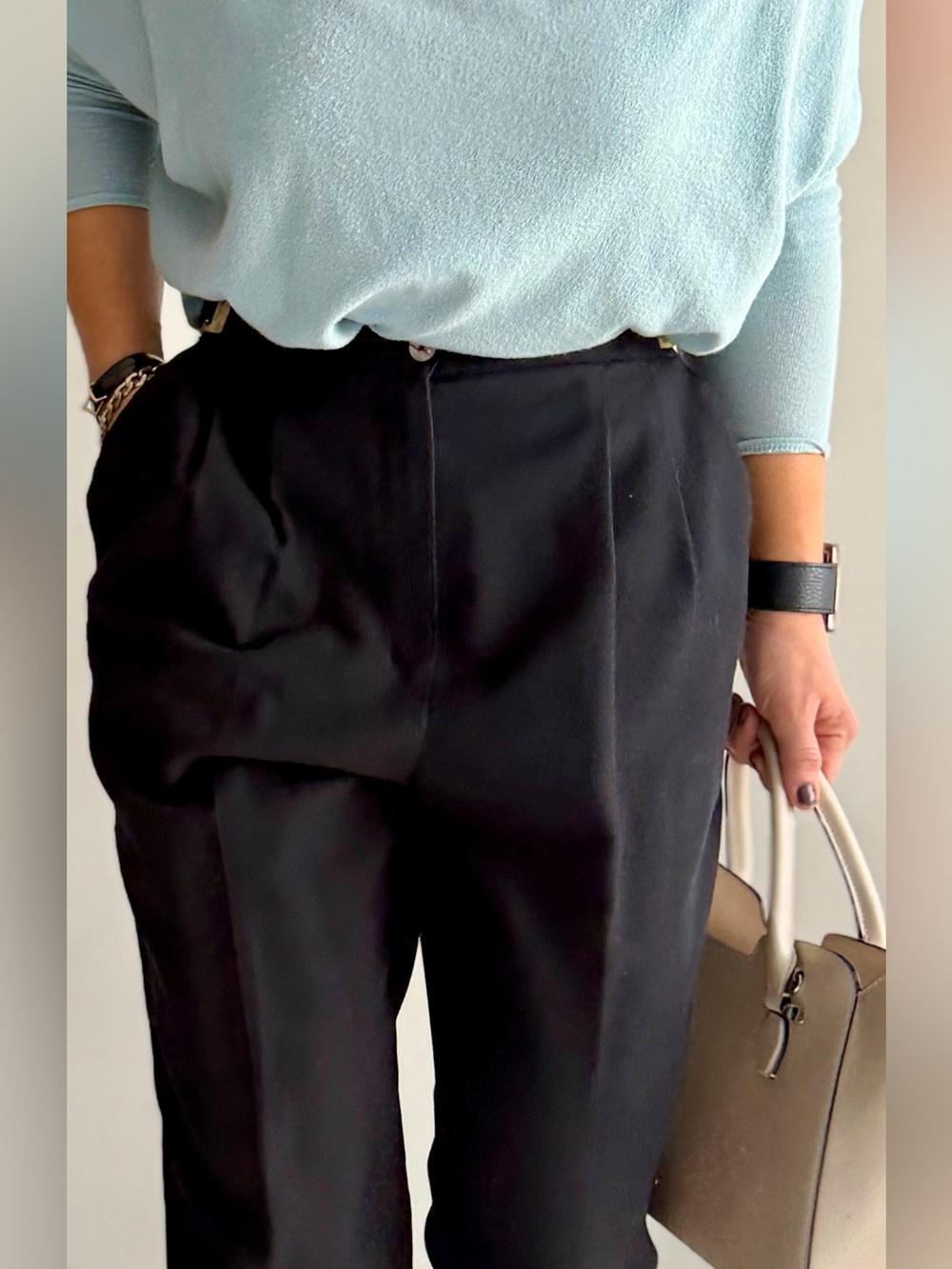 70’s| 80’s Vintage Counterparts High-Waisted Black Trousers